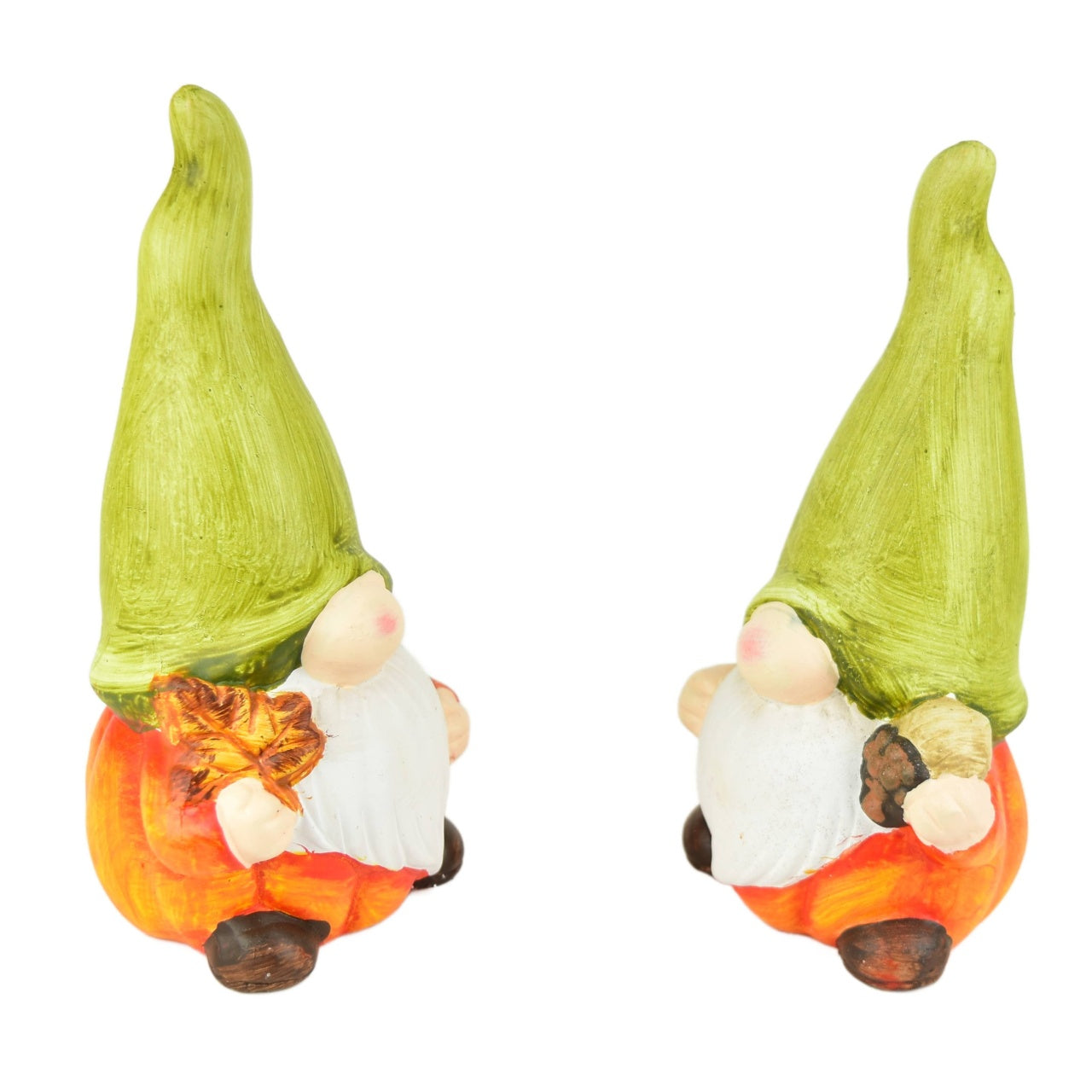 Skřítci se zelenou čepicí z keramiky, set 2 ks, 15x8 cm