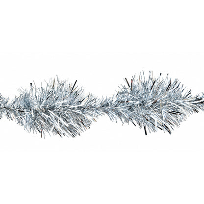Silver Christmas garland with oval pattern, Ø 5 cm, length 3 m
