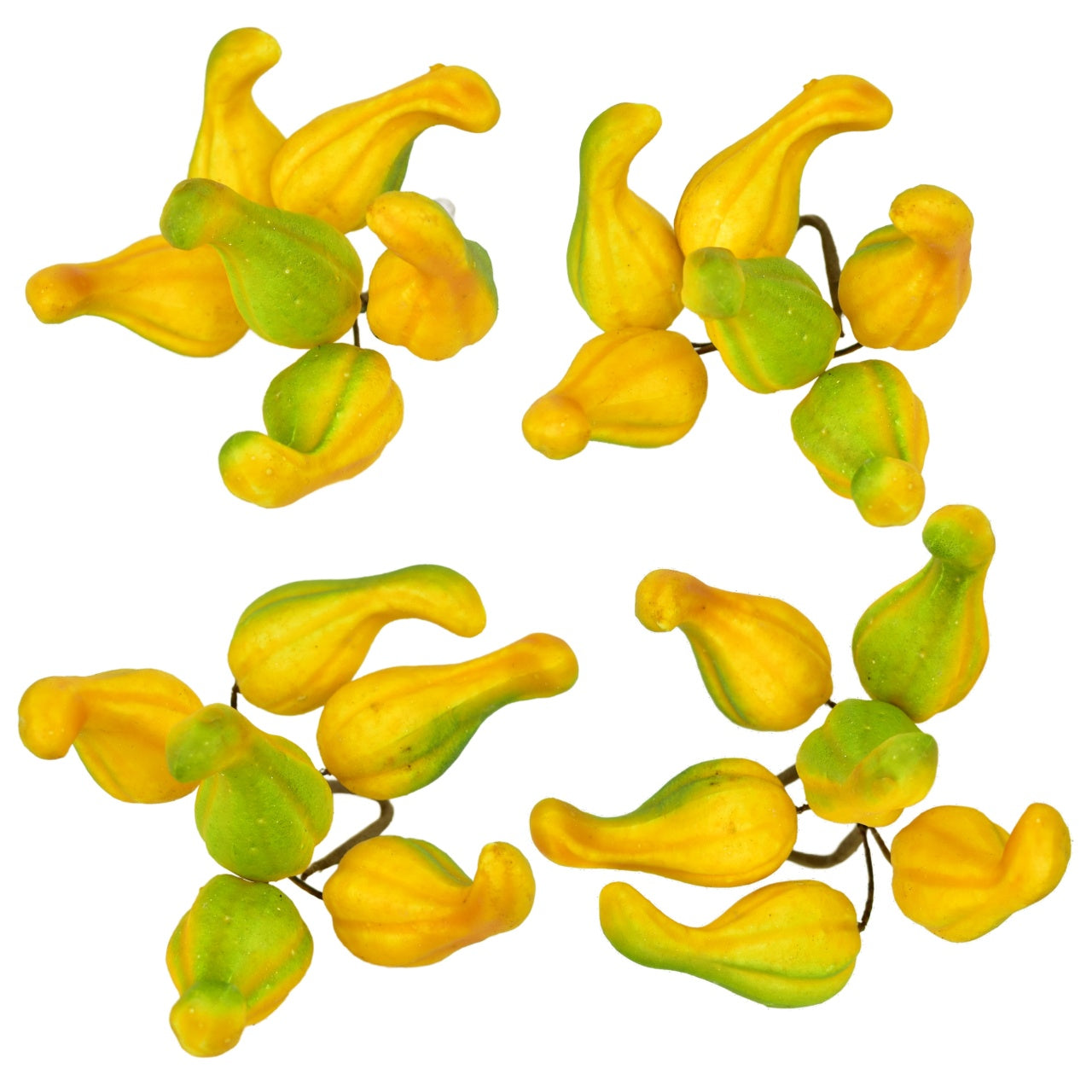 Dýně přízdoby žluto-zelené 6 ks, set 4 ks