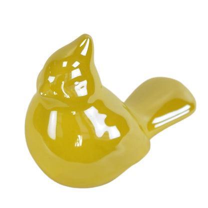 Keramický ptáček žlutý 8 cm