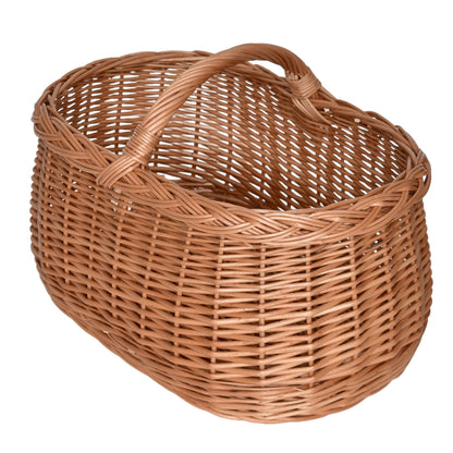 Car basket, hand-woven from natural wicker, 43×30×30 cm