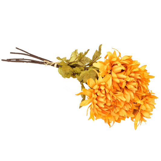 Kytice podzimních oranžových chryzantém 6 ks, 70 cm