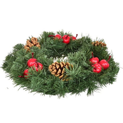 Věnec zelený zdobený jablíčky Ø30 cm