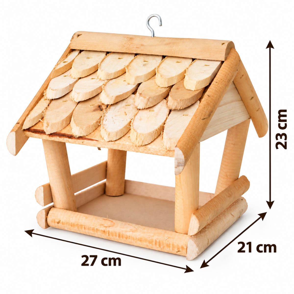Birch bird feeder medium 27 × 21 × 23 cm