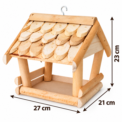 Birch bird feeder medium 27 × 21 × 23 cm