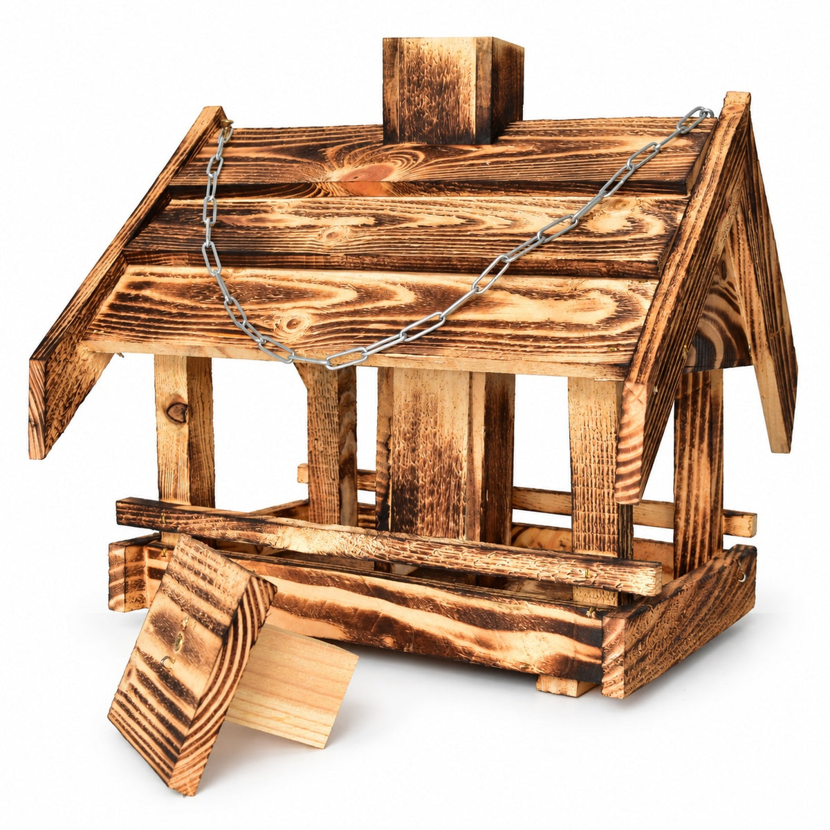 Large torched bird feeder with a filling chimney, 37 × 32 × 39 cm