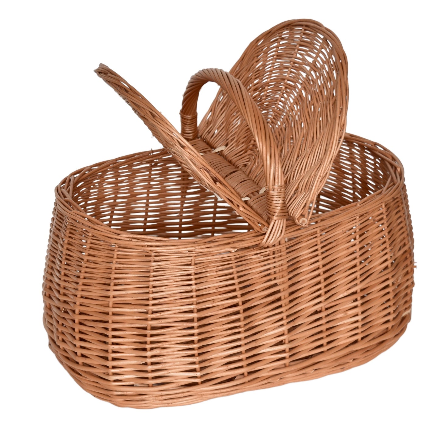 Car Picnic Basket, hand-woven from natural wicker, 43×28×35 cm