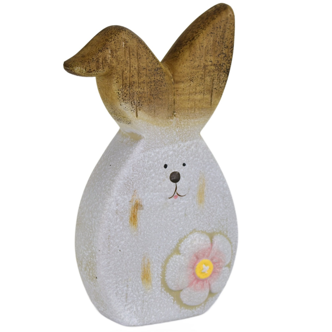 Zajíc keramický s květinou 20 cm