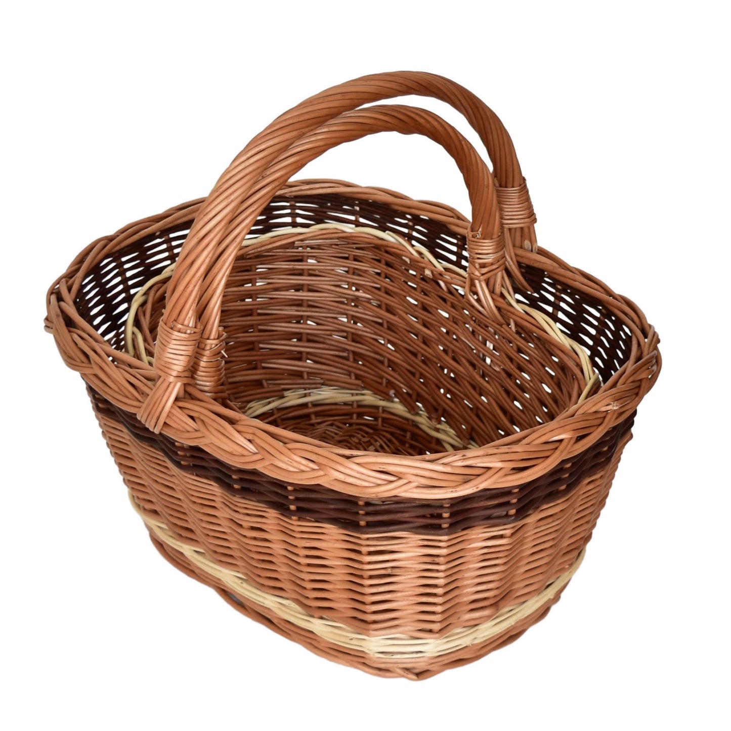 Set košíků tradiční Městský, ručně pletený z přírodního proutí, 2 ks