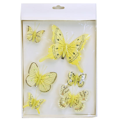 Motýlci se skřipcem 6 ks, žluté