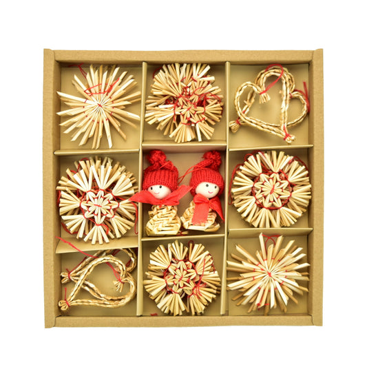 Slaměné vánoční ozdoby, 30 ks