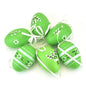 Easter eggs, painted, green, 6 pcs, 6x4 cm