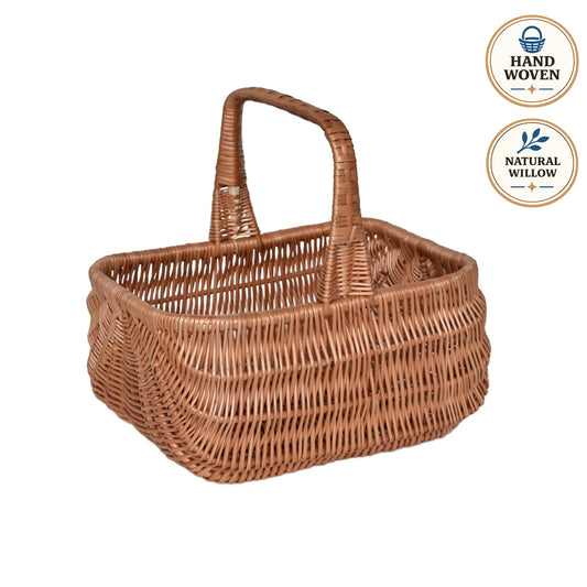 Weidenkorb Holender, handgeflochten aus Naturweide, 30×20×26 cm