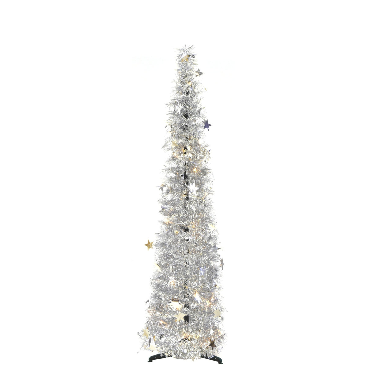 Weihnachtsbaumkette mit LED-Beleuchtung 120 cm – Silber