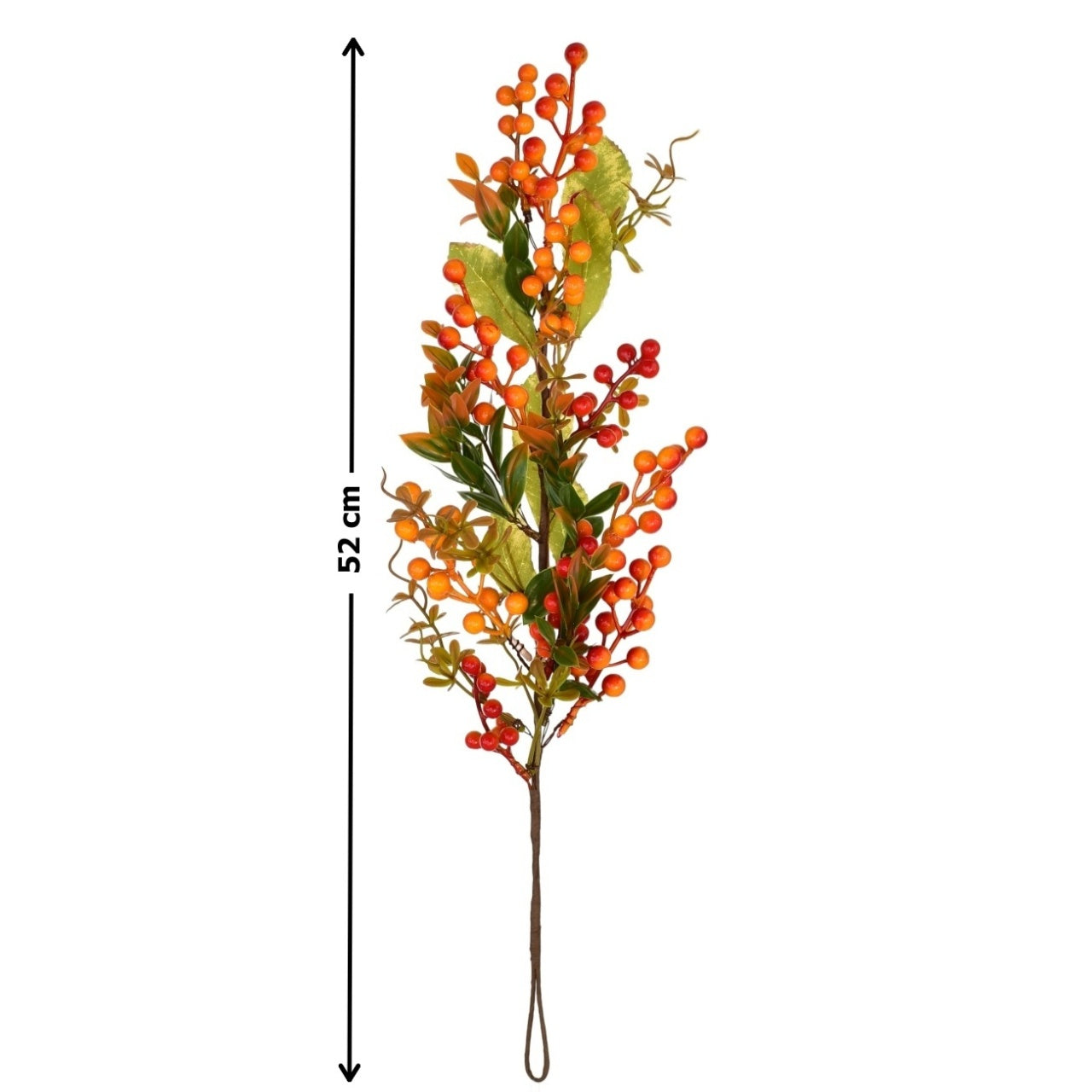 Větev podzimní závěsná s jeřabinami 52 cm