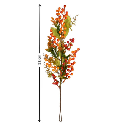 Větev podzimní závěsná s jeřabinami 52 cm