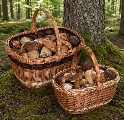 Set košíků tradiční Městský, ručně pletený z přírodního proutí, 2 ks
