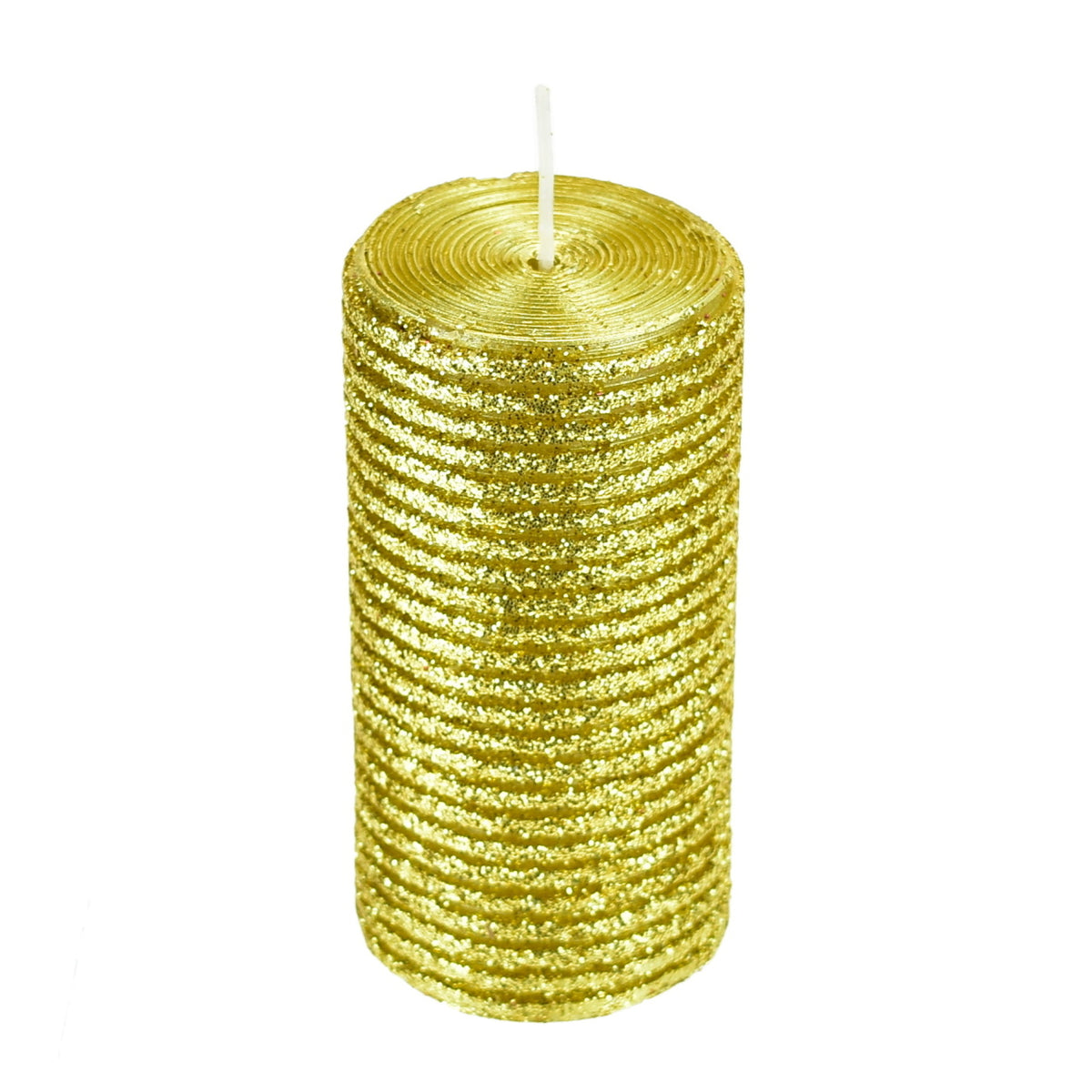 Set svíček se zlatým glitrem