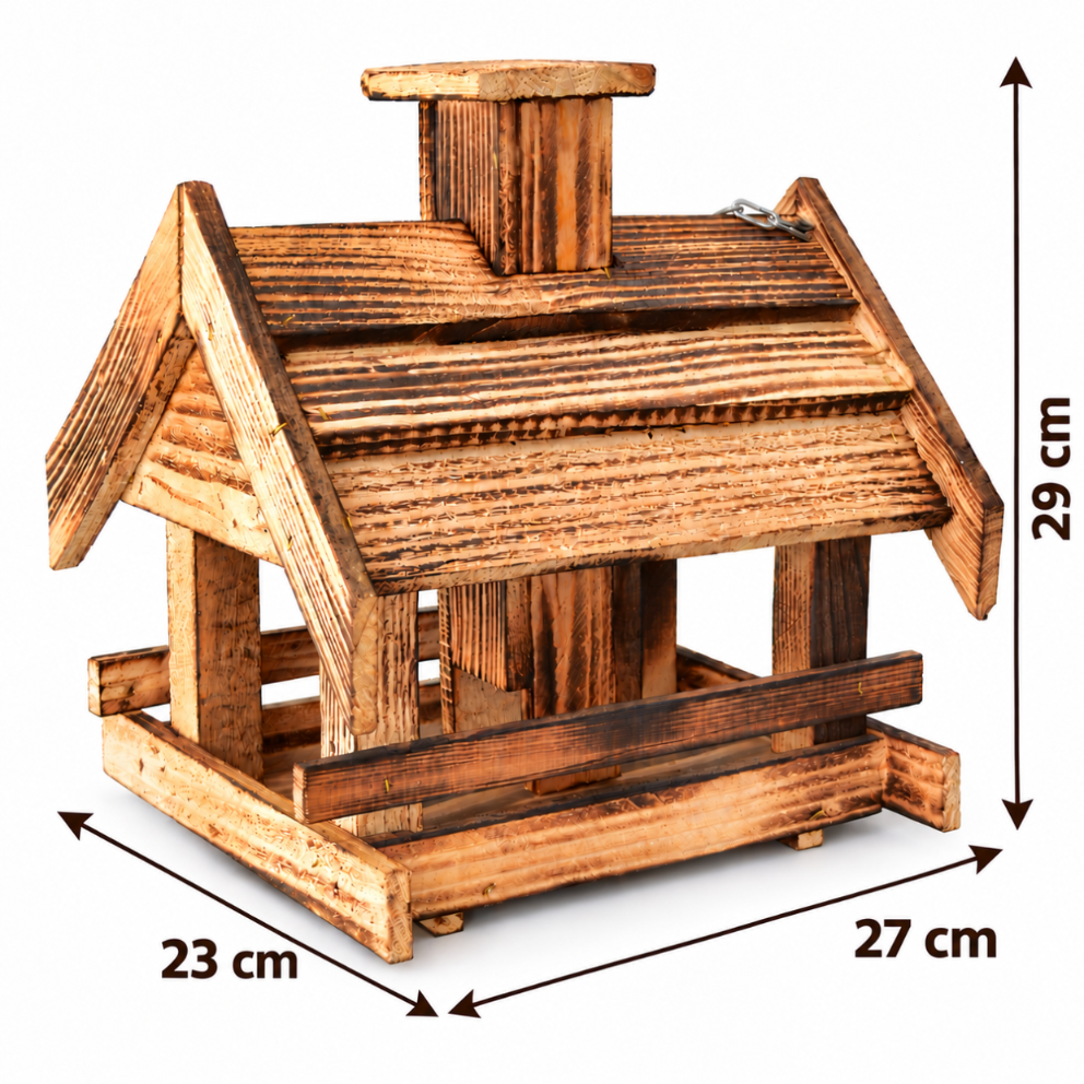 Flamed bird feeder with filling hopper, medium, 27 × 23 × 29 cm