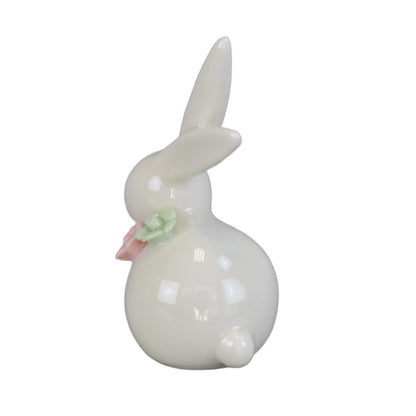 Zajíček porcelánový s kytičkou 8,5 cm