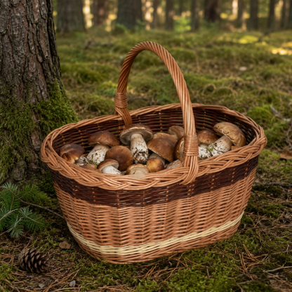Košík tradiční Městský, ručně pletený z přírodního proutí, 42×34×37 cm