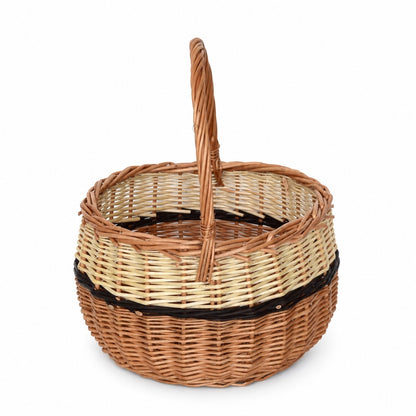 Košík Bolerko střední, ručně pletený z přírodního proutí 23×23×15-31 cm