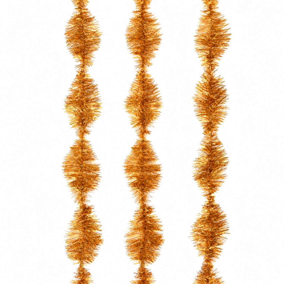 Weihnachtskette mit ovalem Muster gold – 3er-Set, Ø 5 cm, Länge 3 m