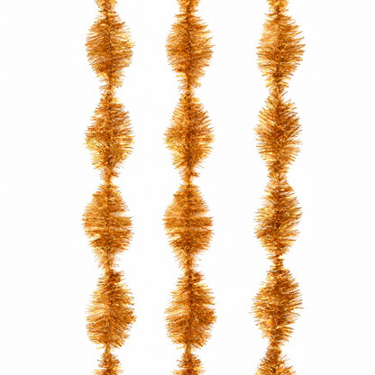 Weihnachtskette mit ovalem Muster gold – 3er-Set, Ø 5 cm, Länge 3 m