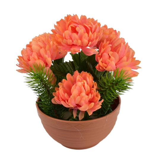 Podzimní miska s oranžovými chryzantémami 22 x 19 cm