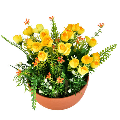 Růžičky žluté v terakotové misce Ø22/ 23 cm