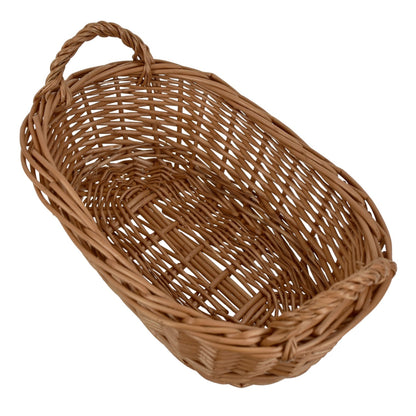Wicker oval basket with handle 28x17x8/12 cm