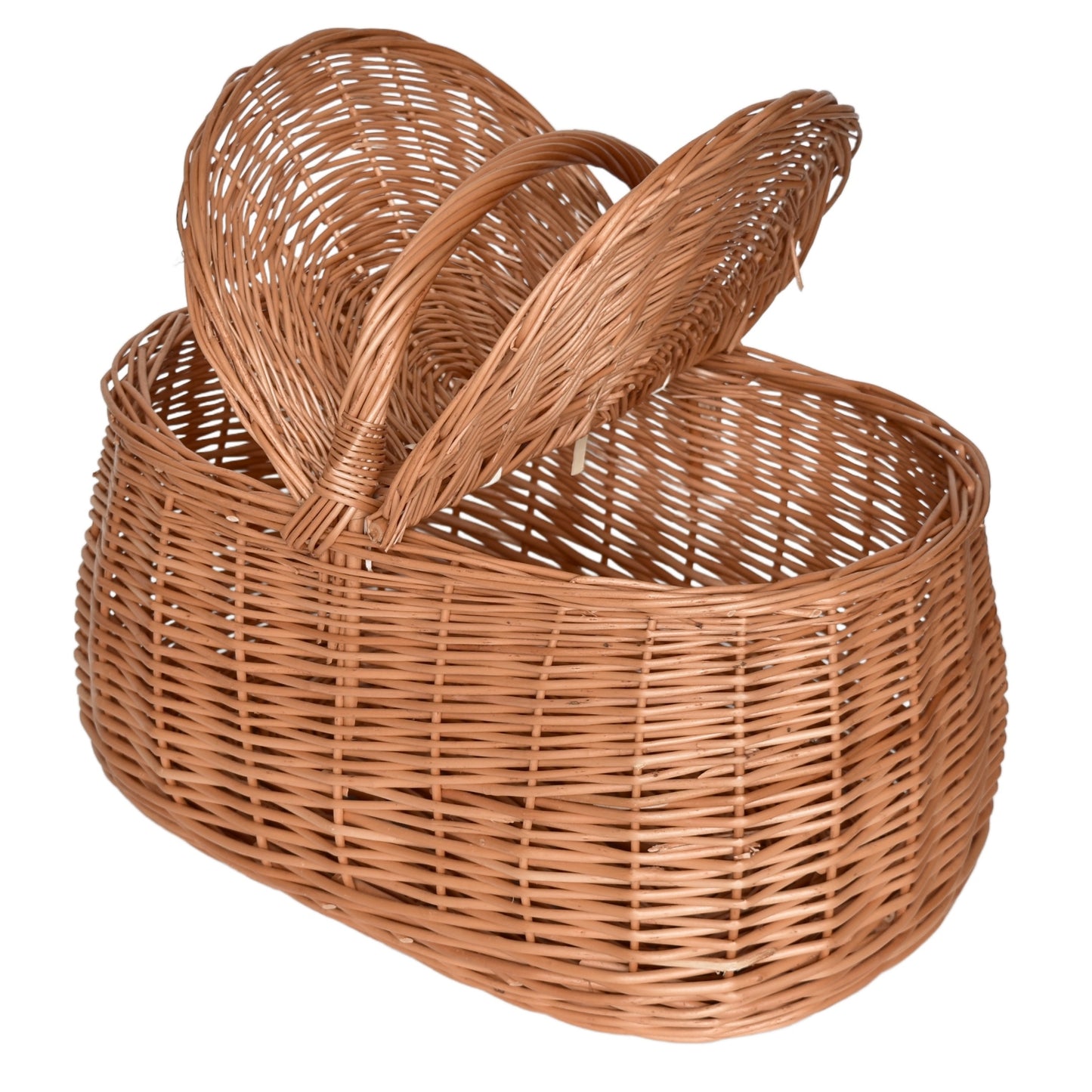Car Picnic Basket, hand-woven from natural wicker, 43×28×35 cm