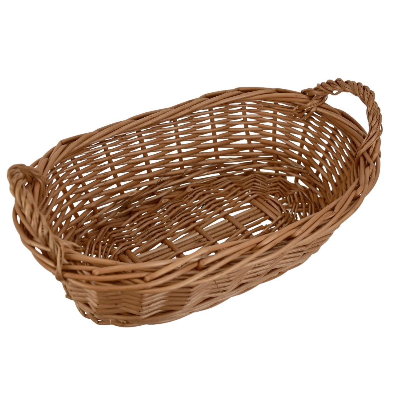 Wicker oval basket with handle 28x17x8/12 cm