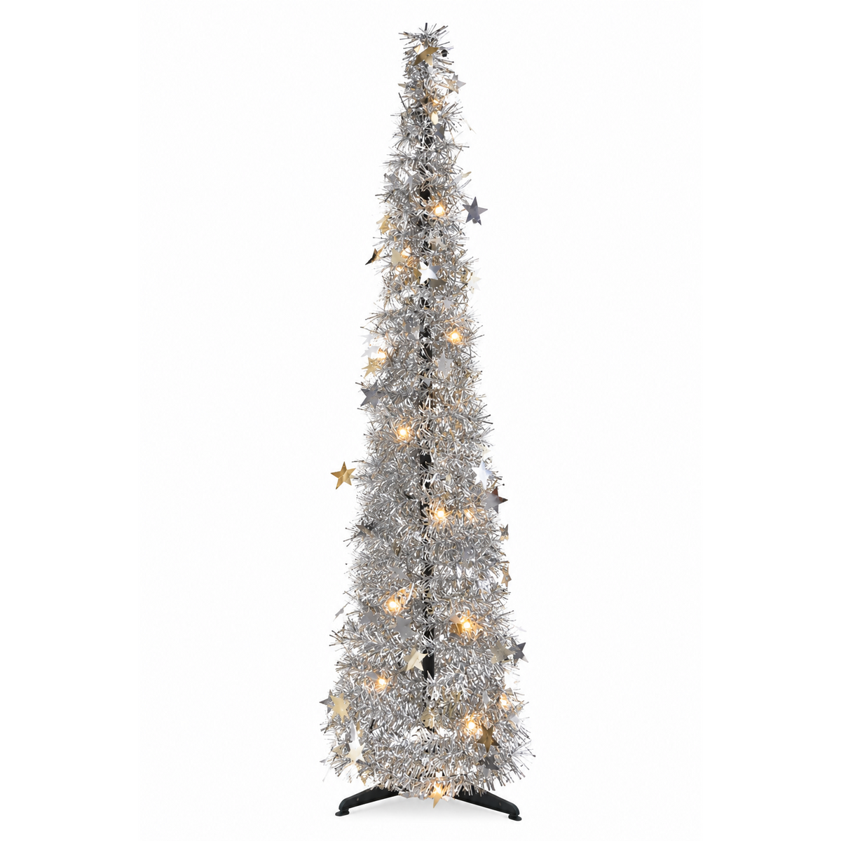 Weihnachtsbaumkette mit LED-Beleuchtung 120 cm – Silber