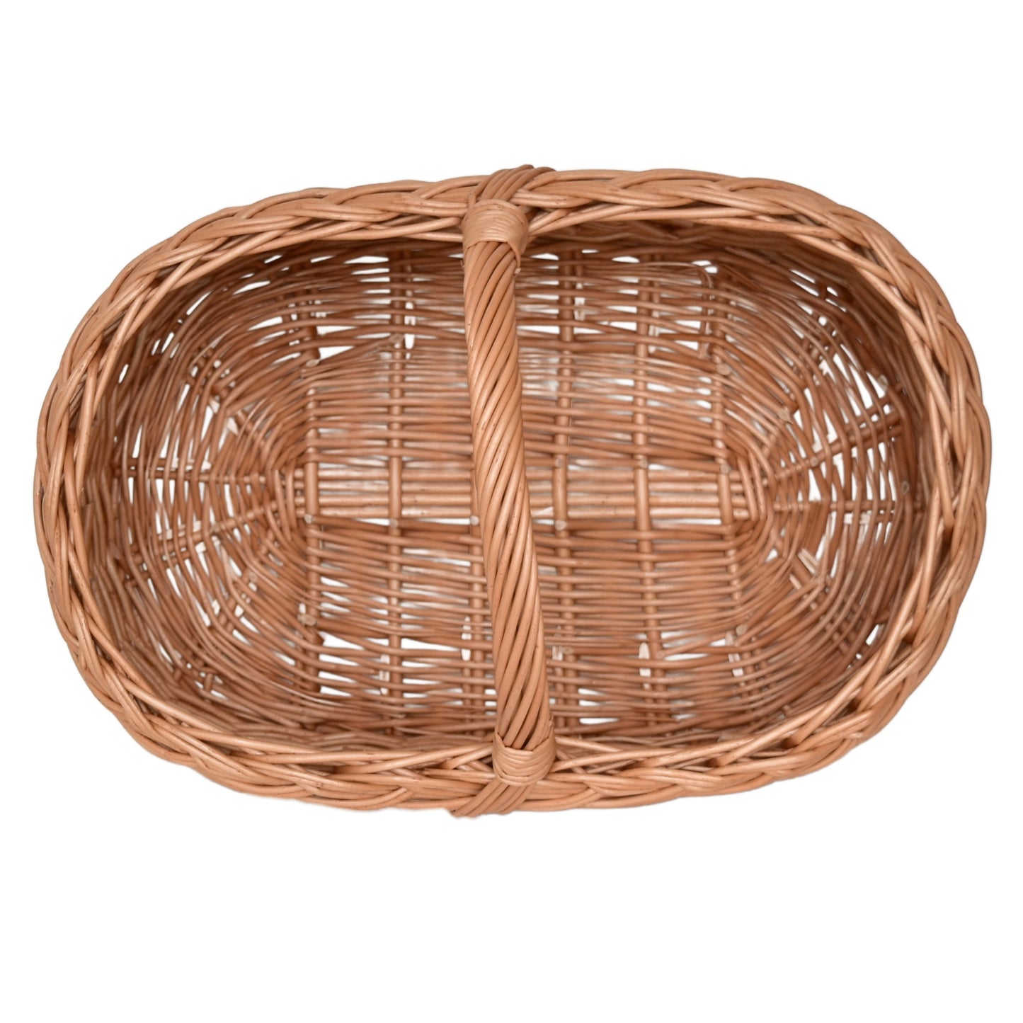 Car basket, hand-woven from natural wicker, 43×30×30 cm
