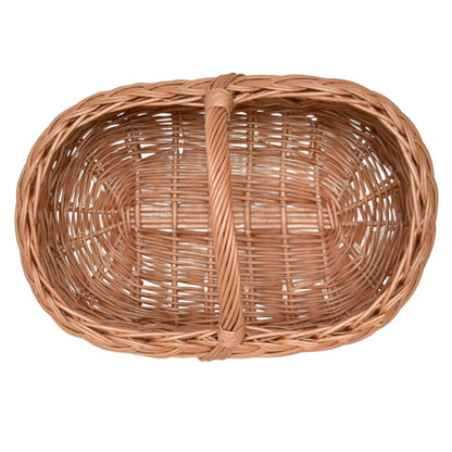 Car basket, hand-woven from natural wicker, 43×30×30 cm