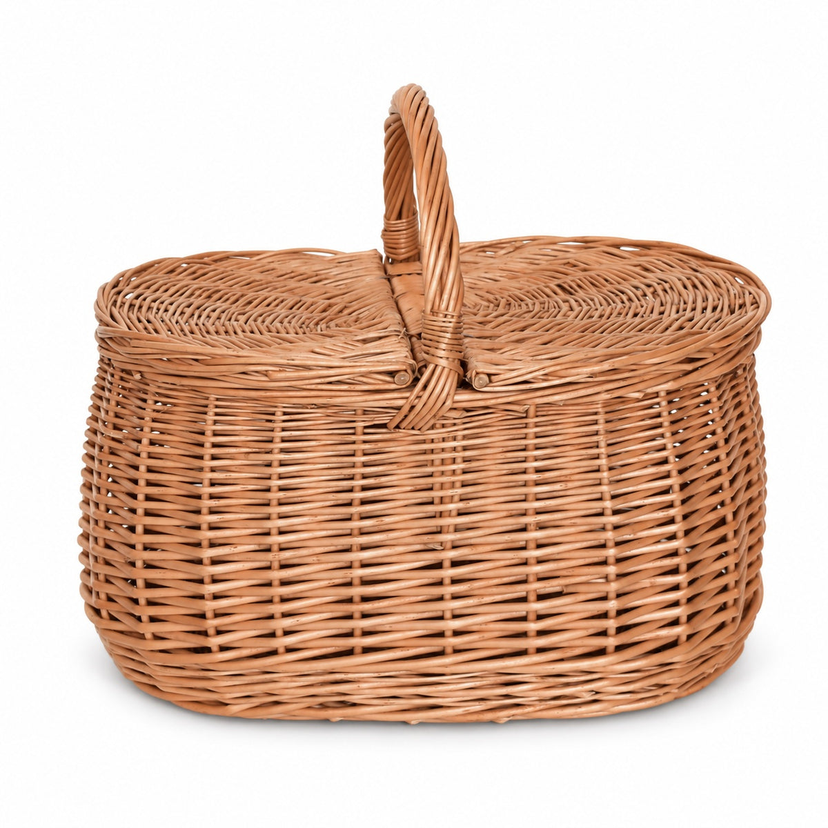 Geflochtener Picknickkorb mit Deckel mittel, handgeflochten 37 × 26 × 32 cm