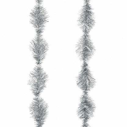 Silver Christmas garland with oval pattern, Ø 5 cm, length 3 m