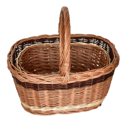 Set košíků tradiční Městský, ručně pletený z přírodního proutí, 2 ks