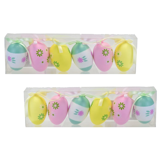 Velikonoční vajíčka s květinami 12 ks, 6x4 cm