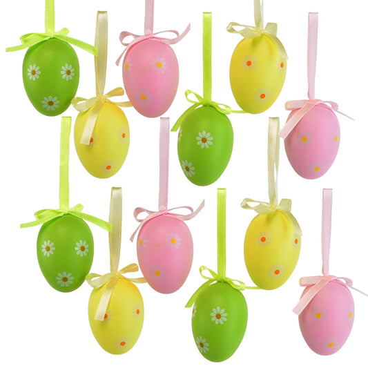 Velikonoční vajíčka s kytičkami 12 ks, 6x4 cm