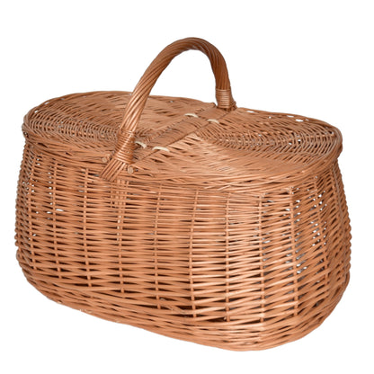 Car Picnic Basket, hand-woven from natural wicker, 43×28×35 cm