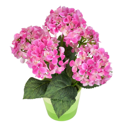 Hortenzie růžová 5 květů v keramickém květináči 33x27 cm