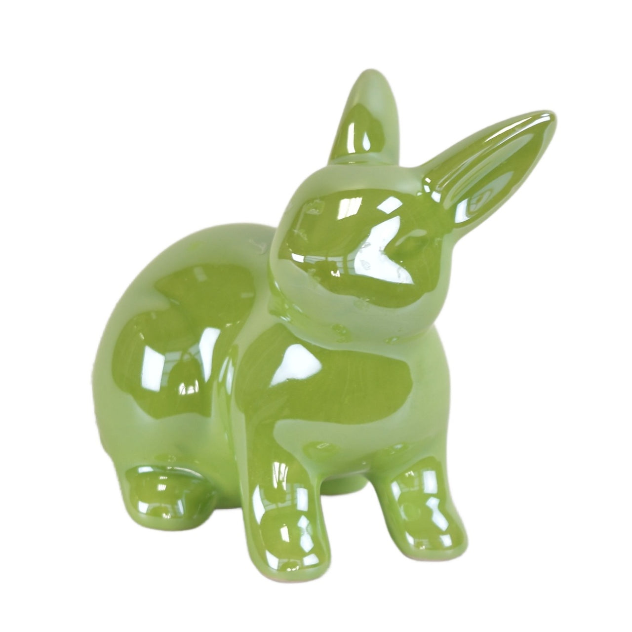 Keramický zajíček zelený 7,4 cm