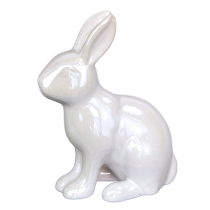 Zajíc keramický bílý 13 cm