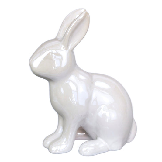 Zajíc keramický bílý 13 cm
