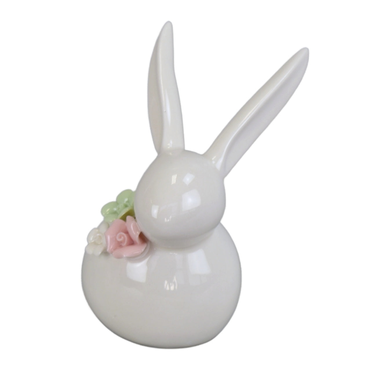 Zajíček porcelánový s kytičkou 11 cm
