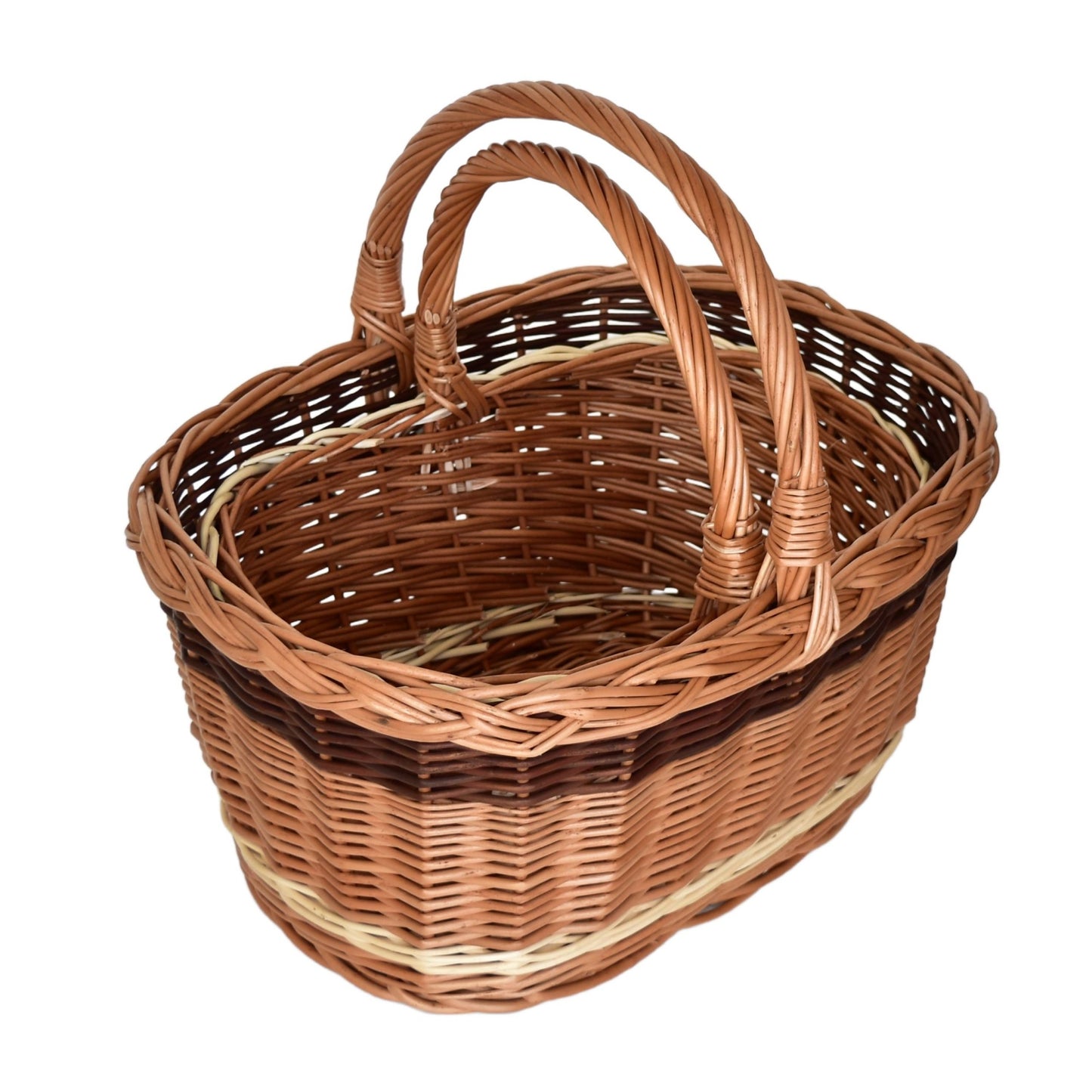 Set košíků tradiční Městský, ručně pletený z přírodního proutí, 2 ks