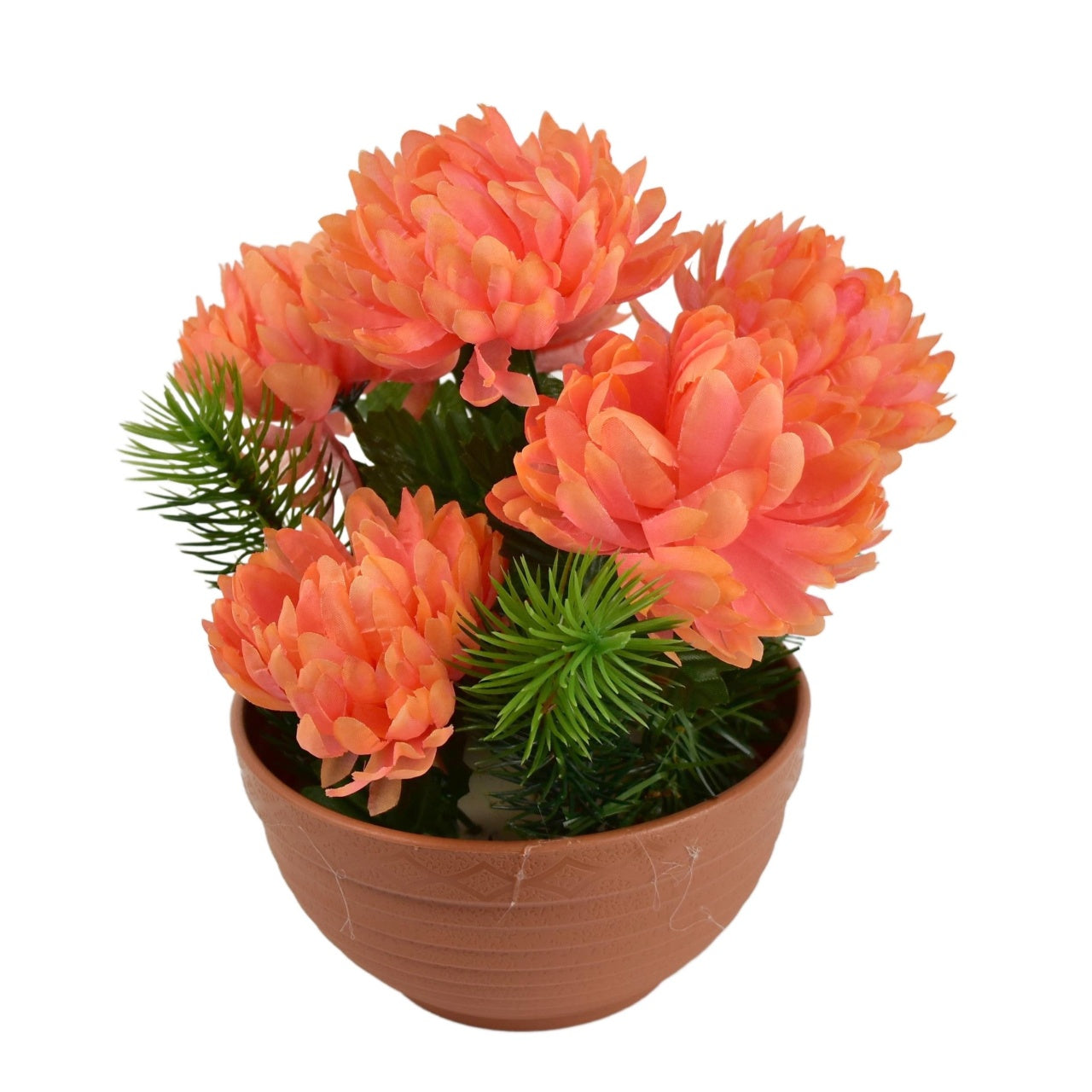 Podzimní miska s oranžovými chryzantémami 22 x 19 cm