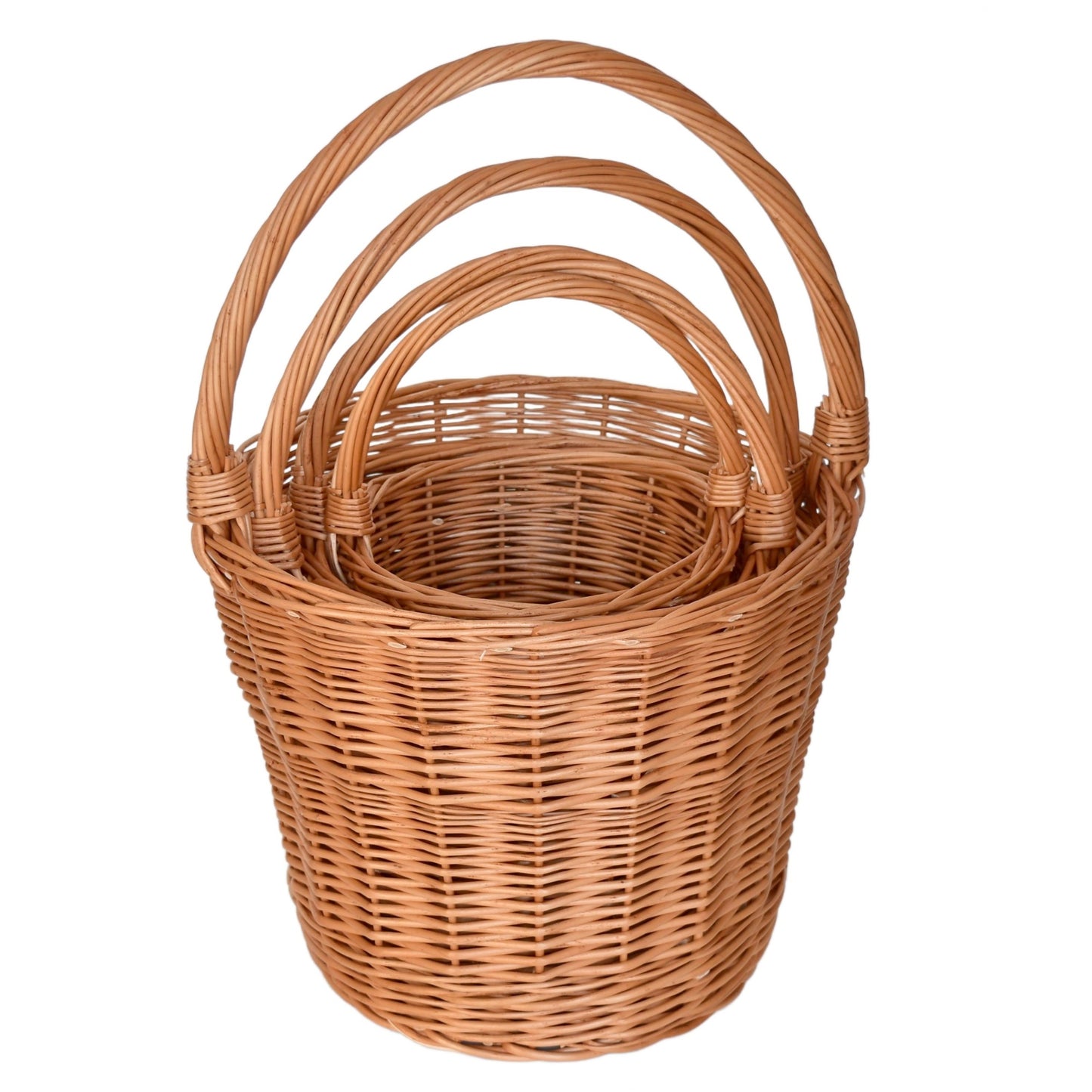 Set of wicker baskets Trháček, hand-woven from natural wicker, 4 pcs